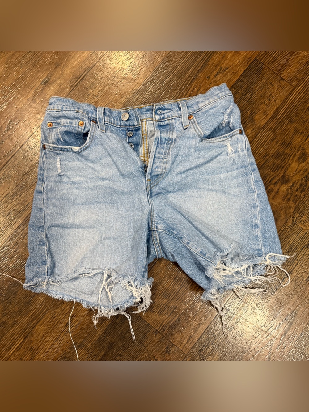 Women’s Levi 501 button fly denim shorts